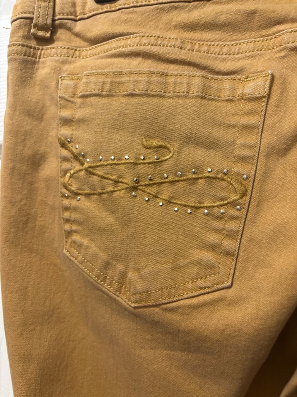 Riders By Lee  Woman Jeans Size 12P Mustard - Picture 7 of 8